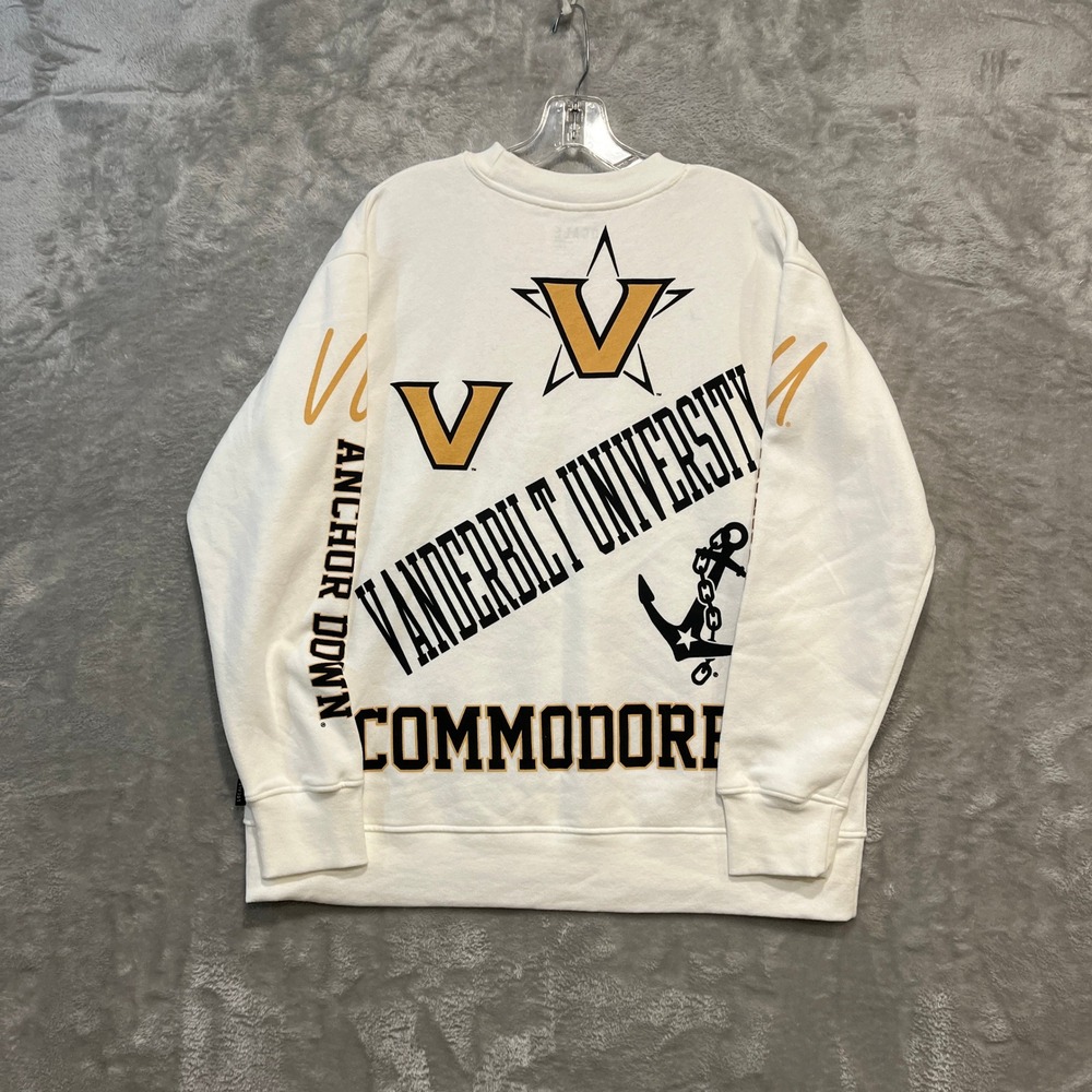 Vanderbilt University Commodores Sweatshirt Mens Medium White Anchor Down Locale - Picture 4 of 8